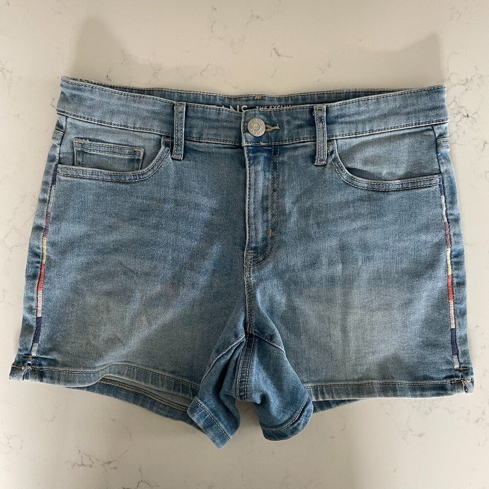 R Jeans The Exclusive Casual Boho 5 Pocket Light Wash Denim Jean Shorts Blue 28